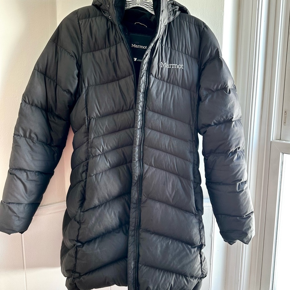 Marmot Montreal Down Black Puffer Jacket Women’s Size Small Coat